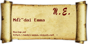 Mádai Emma névjegykártya