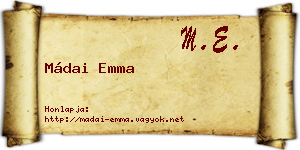 Mádai Emma névjegykártya