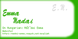 emma madai business card